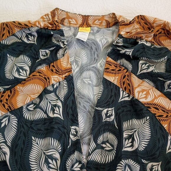 Agua Bendita Womens Boho Romper With Belt Peacock Feather Print Cotton Size M - Picture 6 of 11